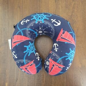 Navy Nautical Travel Neck Pillow